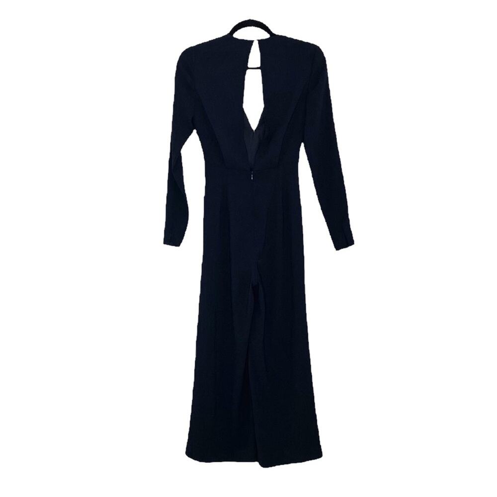 NWT Self-Portrait Twist Front Plunge Neckline Cropped Jumpsuit Black Size US 0 - Picture 4 of 11